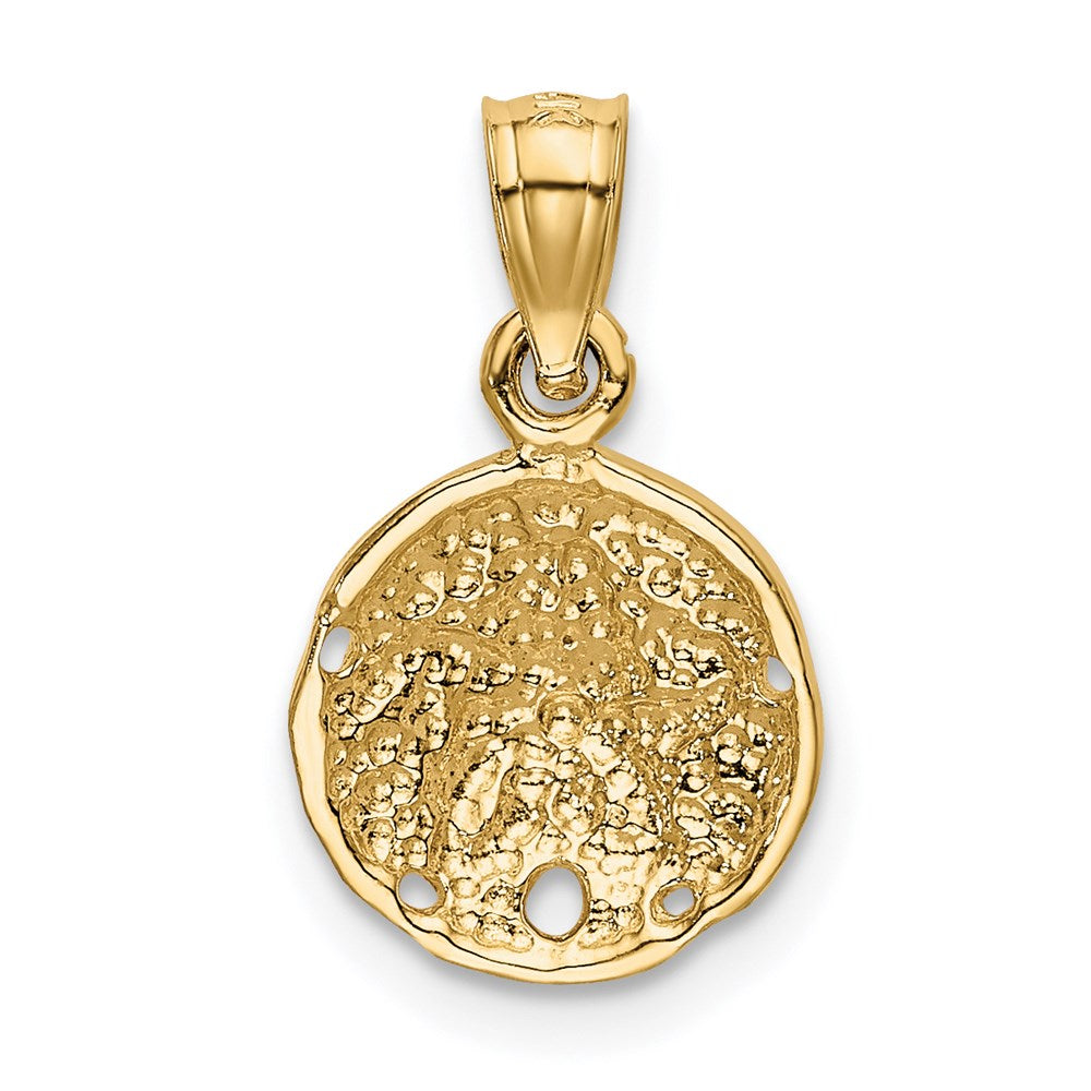 14k Yellow Gold 10 mm Sand Dollar Pendant (0.88 grams)