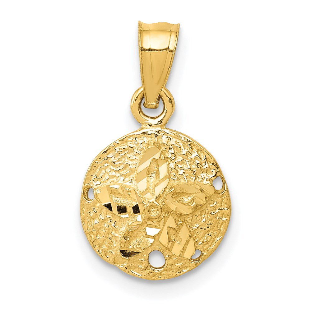 14k Yellow Gold 10 mm Sand Dollar Pendant (0.88 grams)