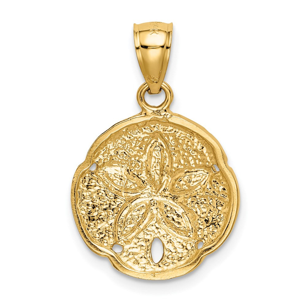 14k Yellow Gold 15 mm Sand Dollar Pendant (2.1 grams)