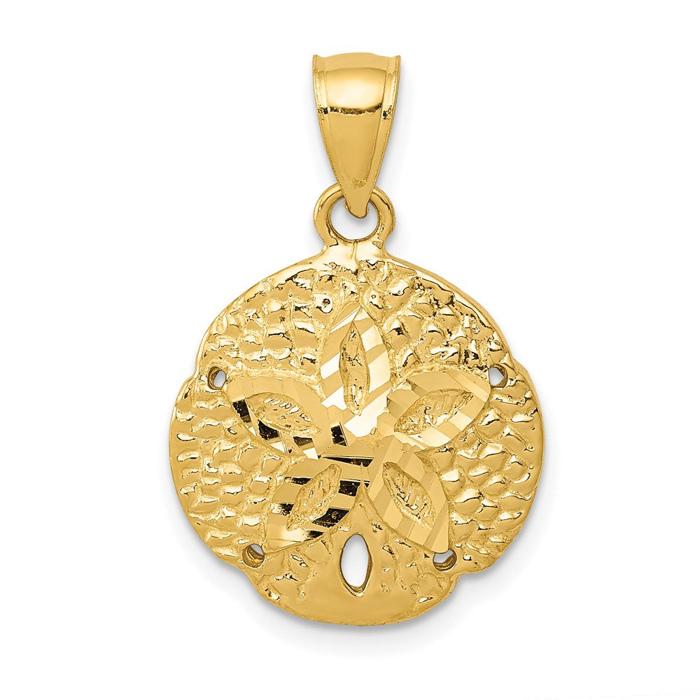 14k Yellow Gold 15 mm Sand Dollar Pendant (2.1 grams)