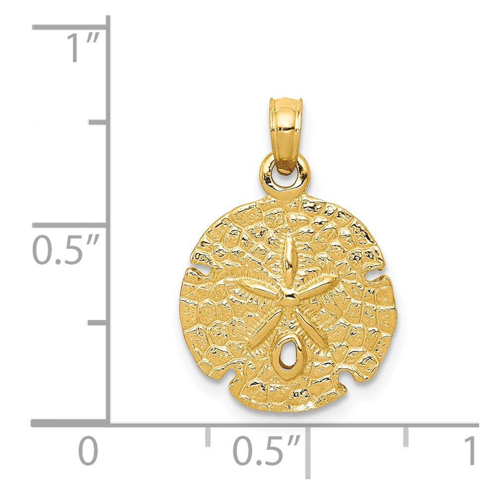 14k Yellow Gold 15 mm Sand Dollar Pendant (1.49 grams)
