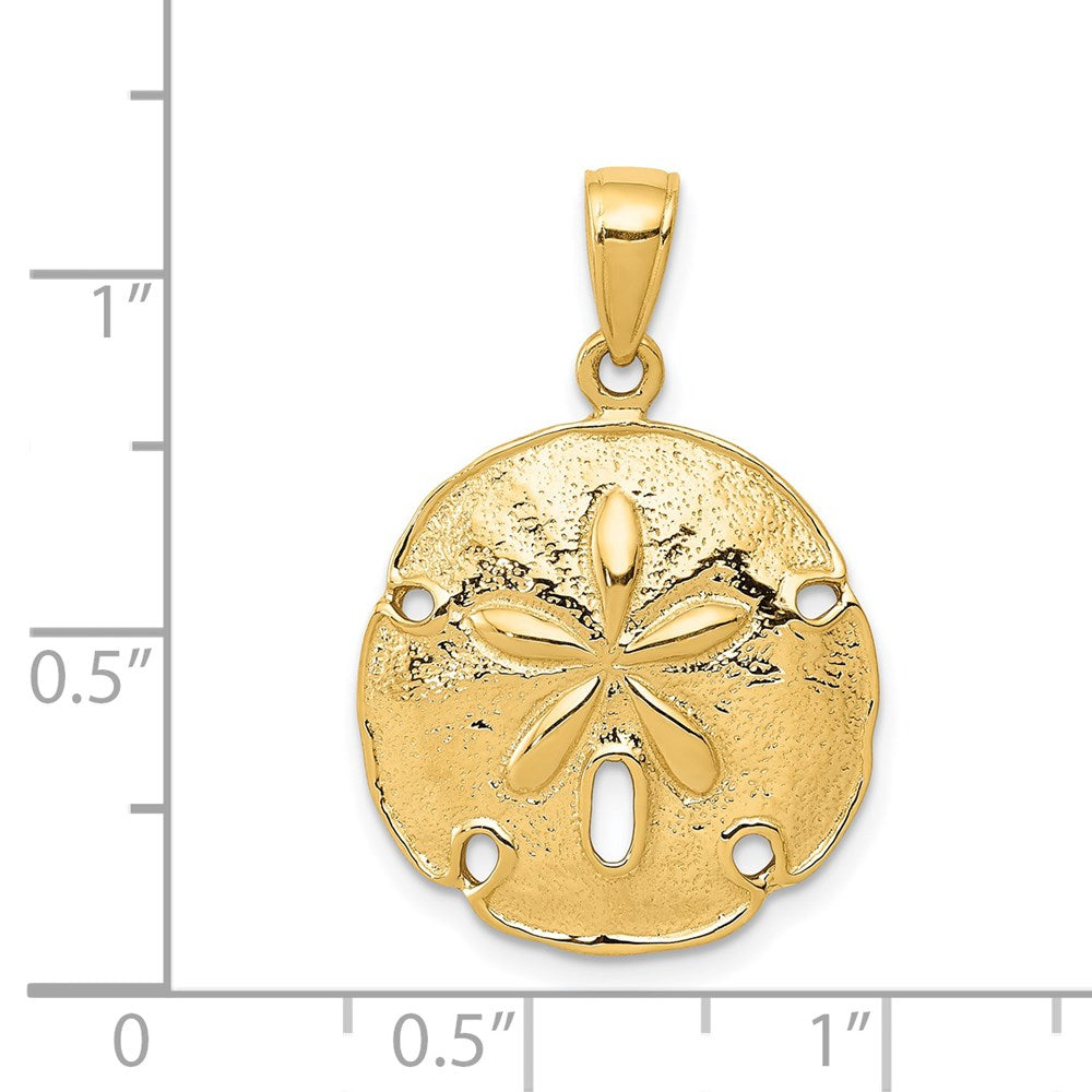 14k Yellow Gold 18 mm Sand Dollar Pendant (2.71 grams)