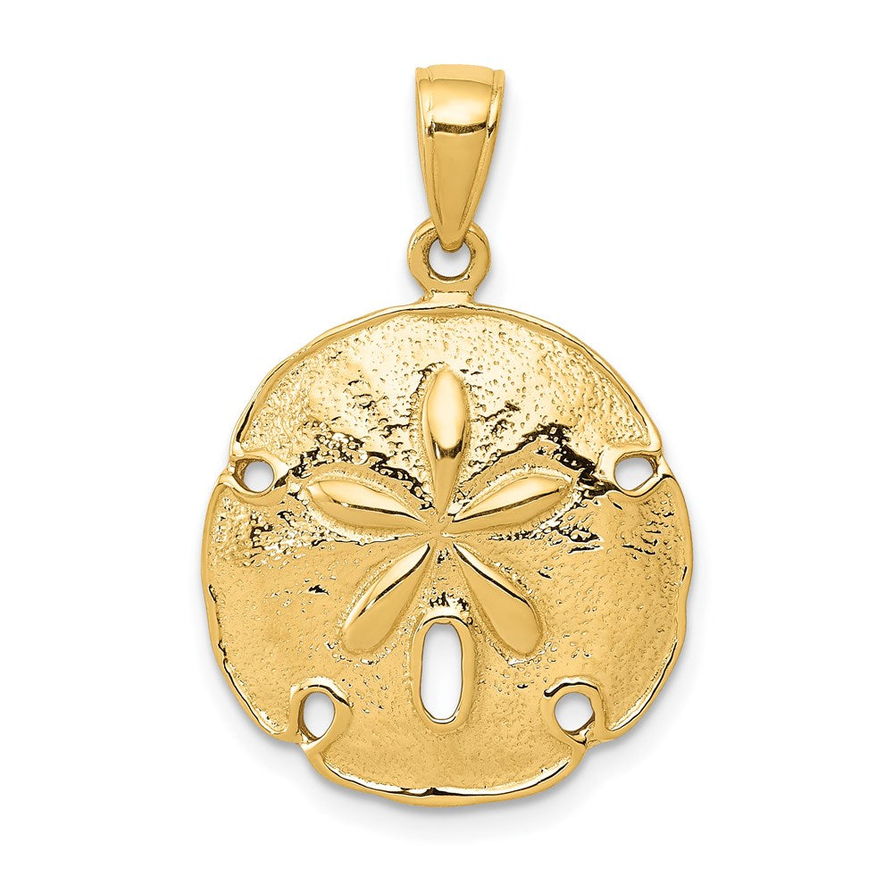 14k Yellow Gold 18 mm Sand Dollar Pendant (2.71 grams)