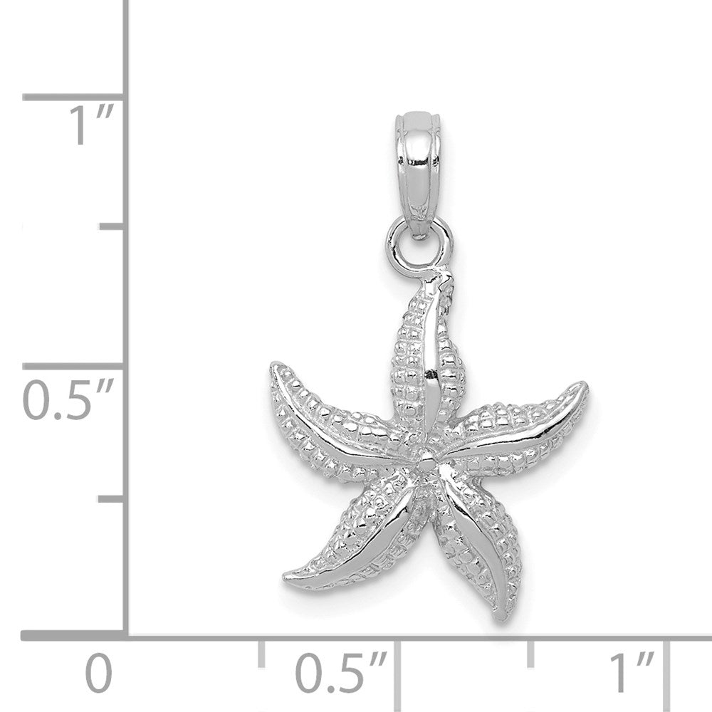 14k White Gold 15.1 mm Starfish Pendant (1.53 grams)