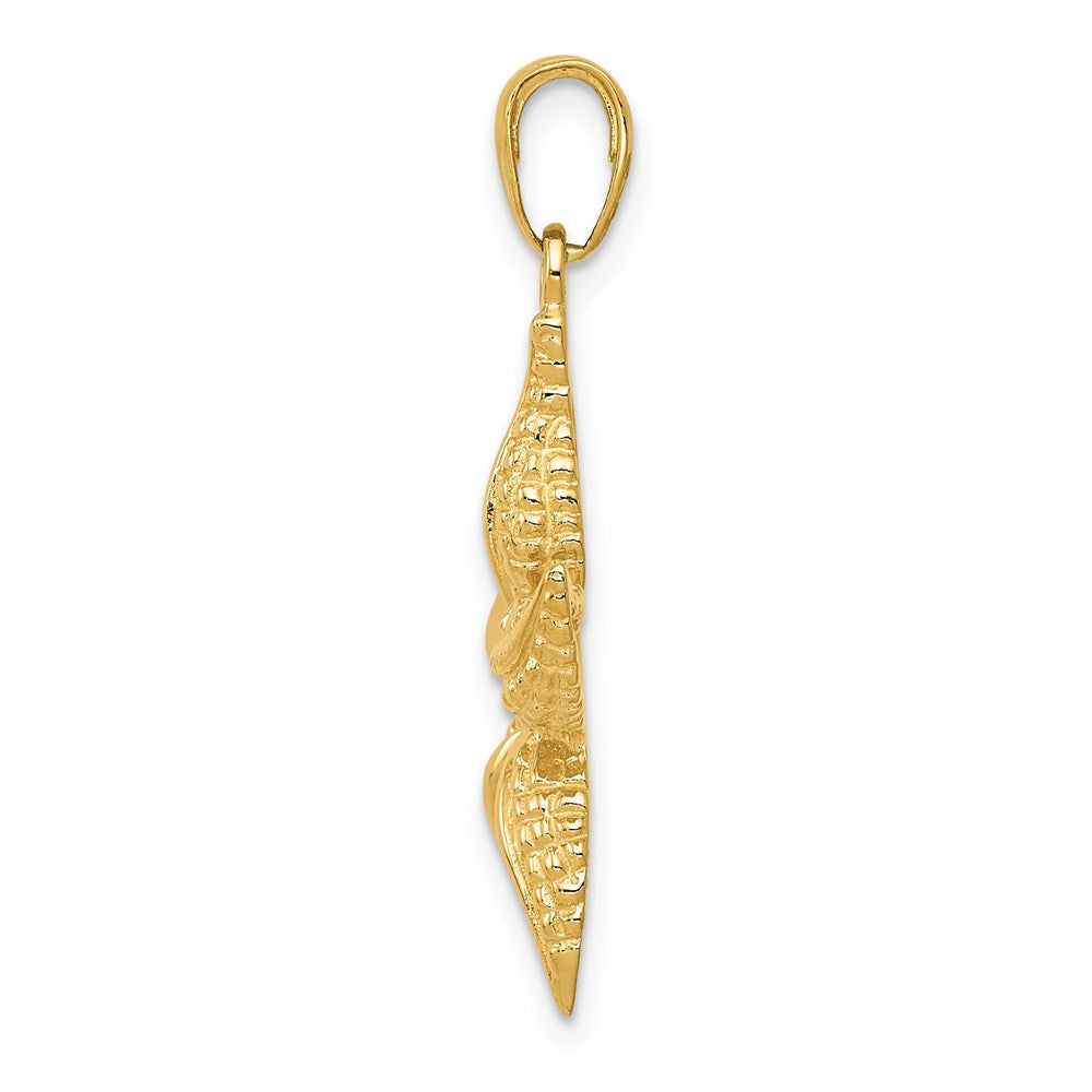 14k Yellow Gold 20 mm Textured Starfish Pendant (2.77 grams)