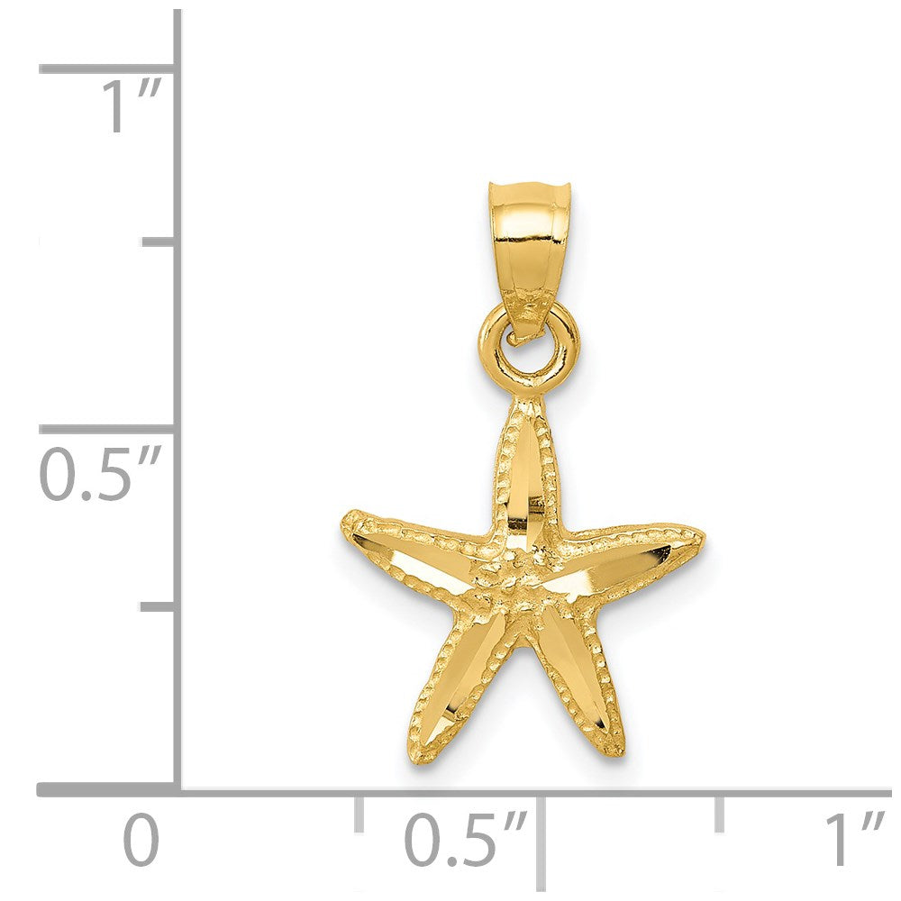 14k Yellow Gold 12 mm Starfish Pendant (0.6 grams)