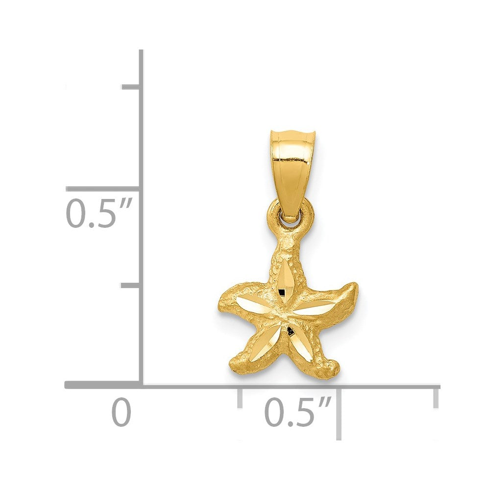 14k Yellow Gold 8 mm Starfish Pendant (0.54 grams)