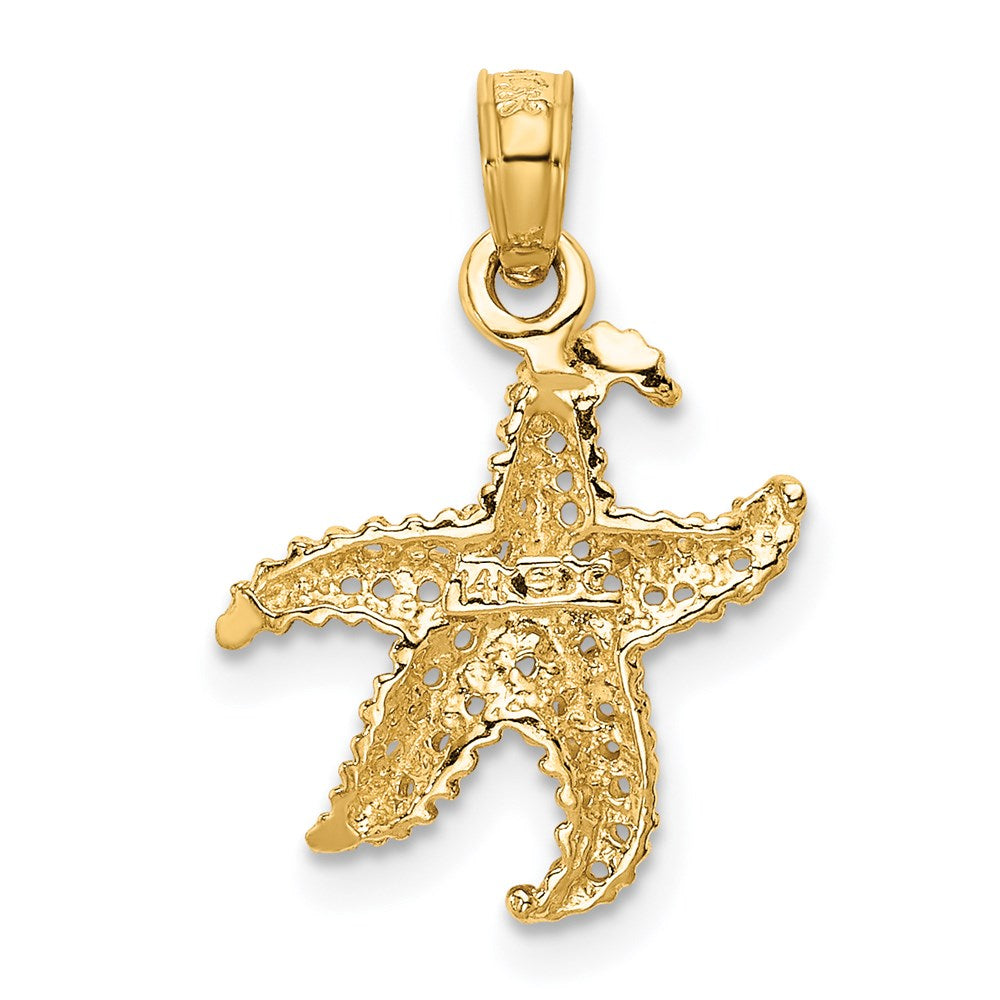 14k Yellow Gold 12 mm Starfish Pendant (0.95 grams)