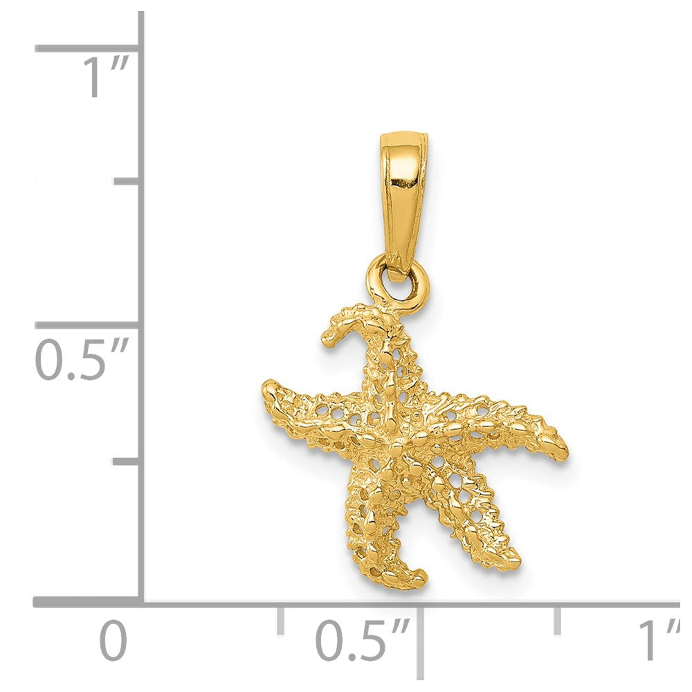 14k Yellow Gold 12 mm Starfish Pendant (0.95 grams)