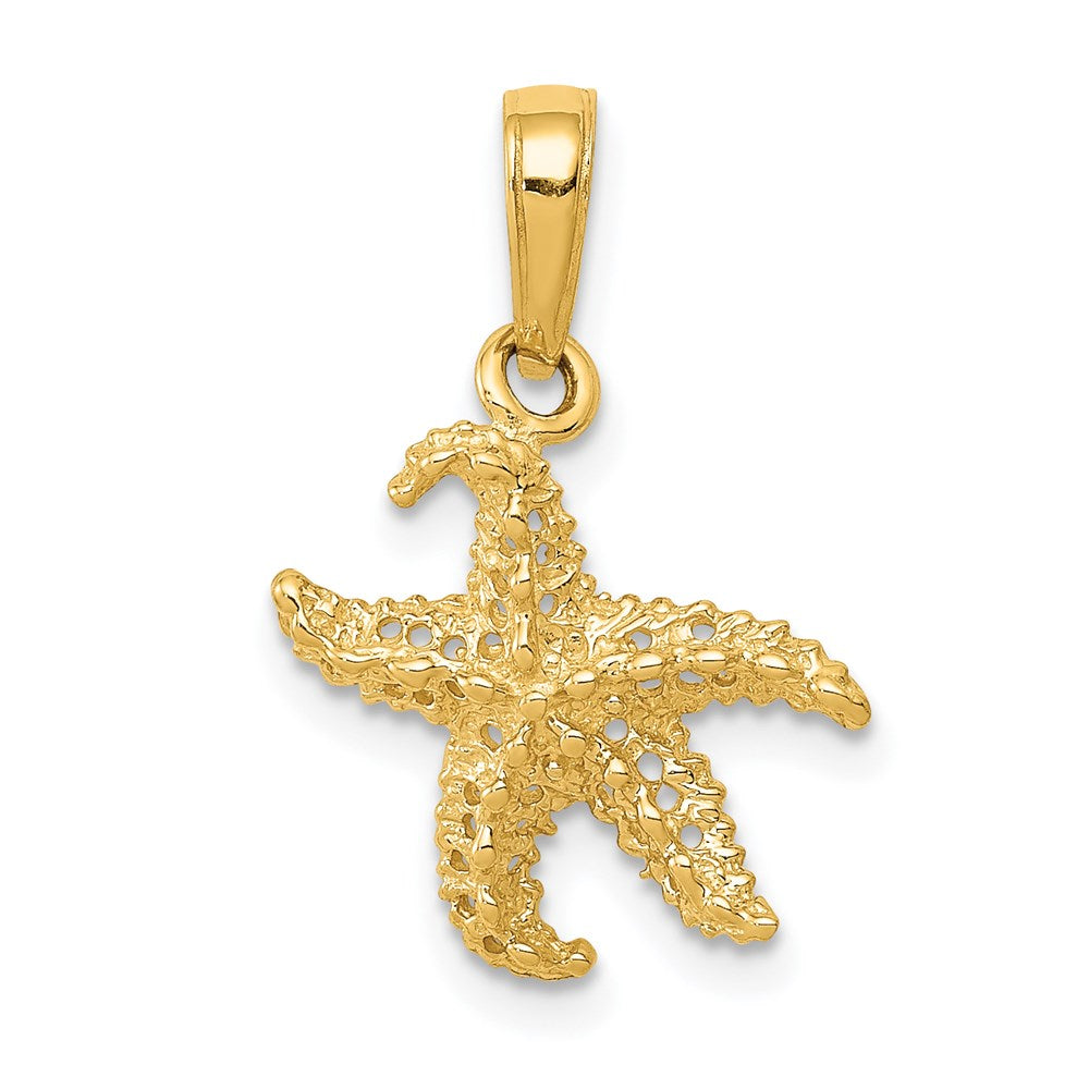 14k Yellow Gold 12 mm Starfish Pendant (0.95 grams)