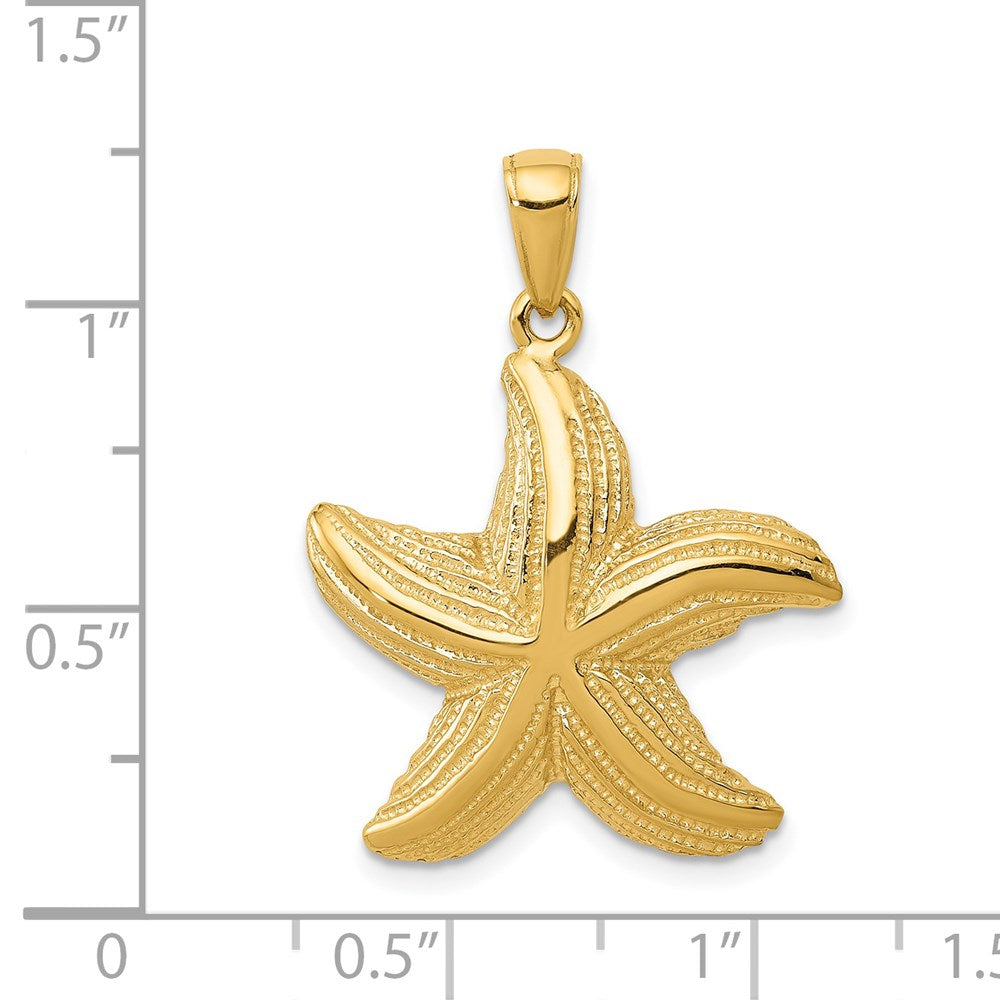 14k Yellow Gold 19 mm Starfish Pendant (3.09 grams)