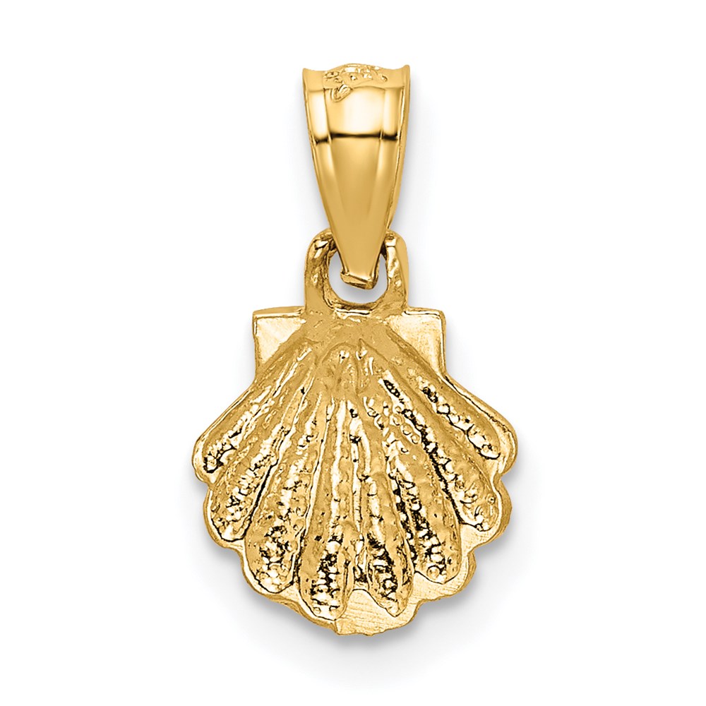 14k Yellow Gold 8 mm Scallop Shell Pendant (0.48 grams)
