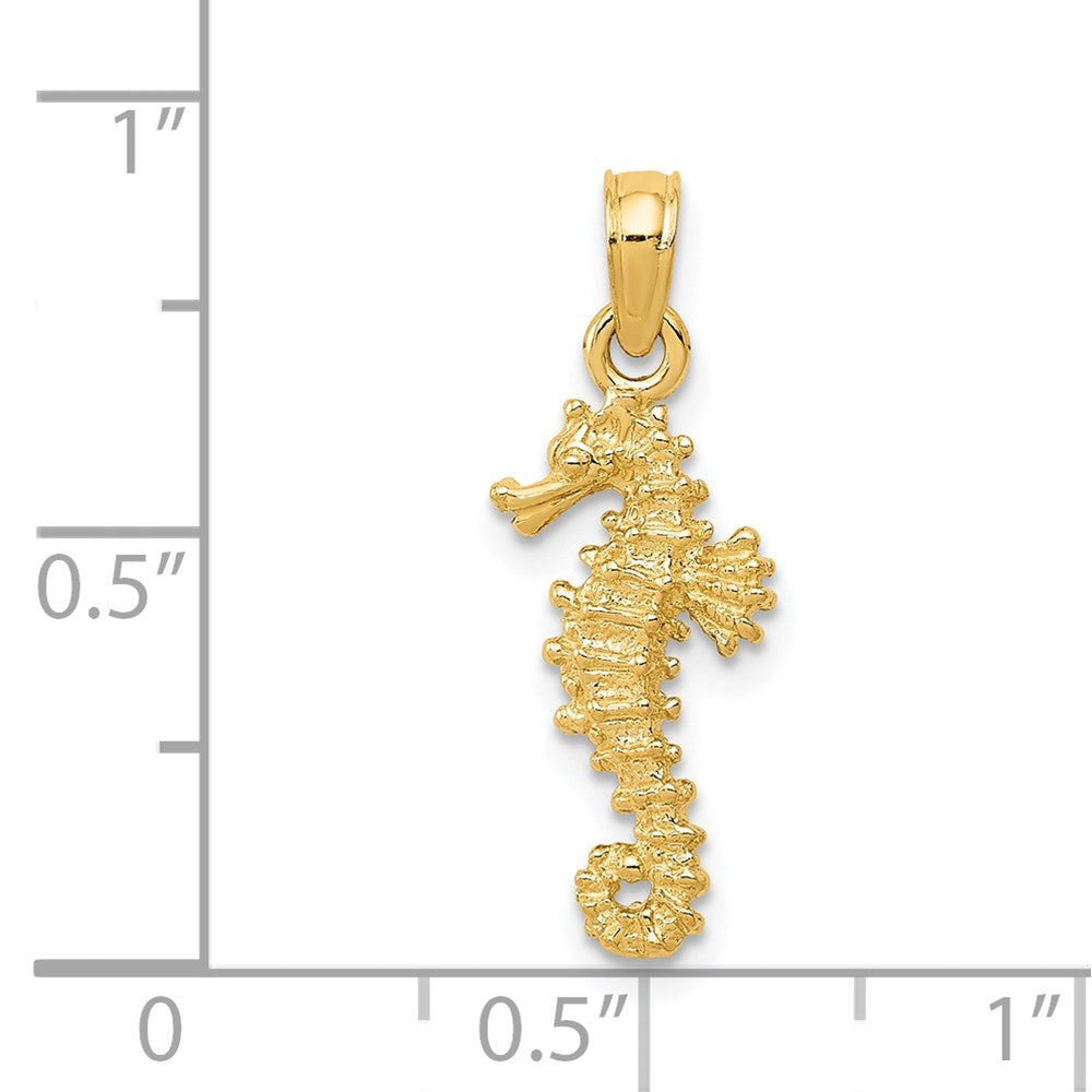 14k Yellow Gold 8 mm Seahorse Pendant (1.04 grams)
