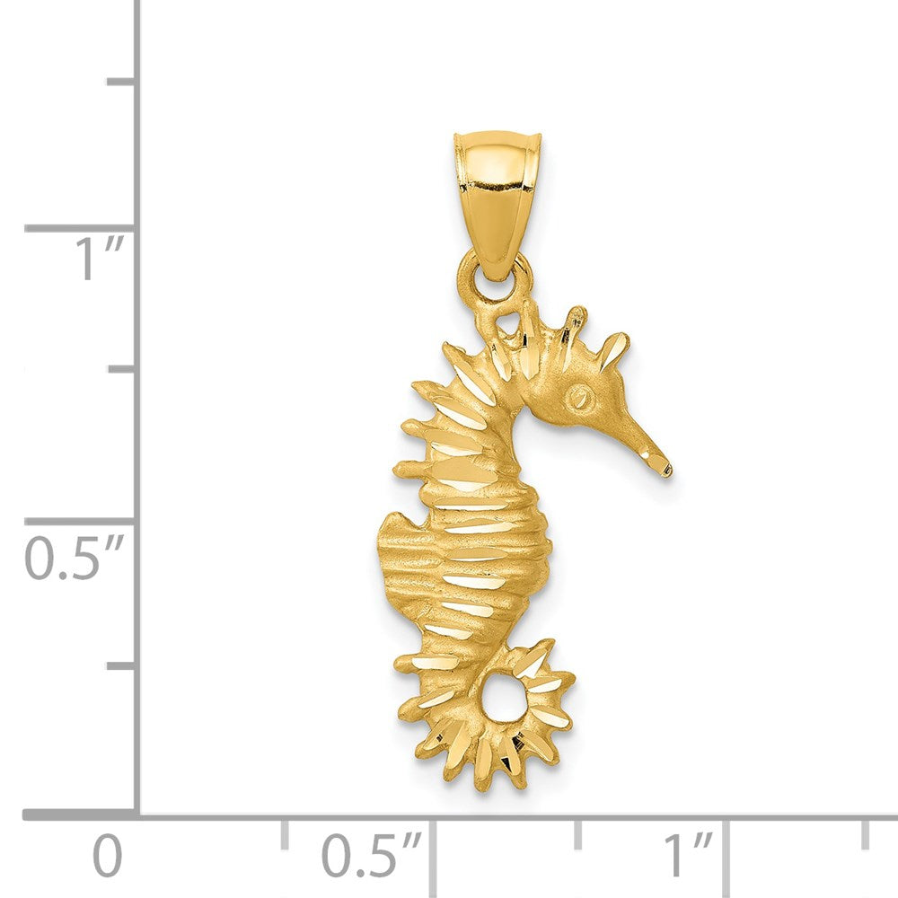 14k Yellow Gold 11 mm Seahorse Pendant (1.15 grams)