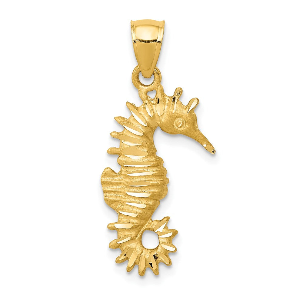 14k Yellow Gold 11 mm Seahorse Pendant (1.15 grams)