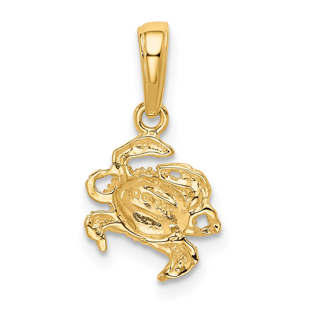 14k Yellow Gold 8 mm Crab Pendant (0.69 grams)