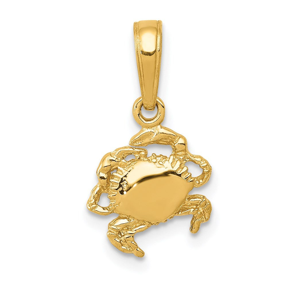 14k Yellow Gold 8 mm Crab Pendant (0.69 grams)