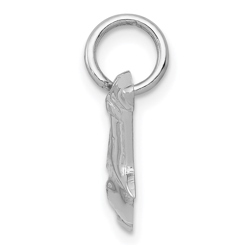 14k White Gold 25 mm rhead Shark Charm (0.96 grams)