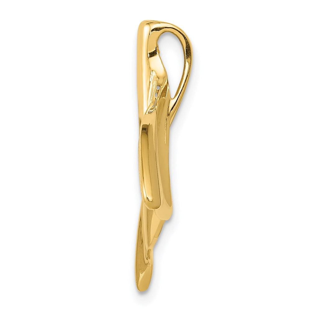 14k Yellow Gold 22 mm Whale Tail Chain Slide (2.68 grams)