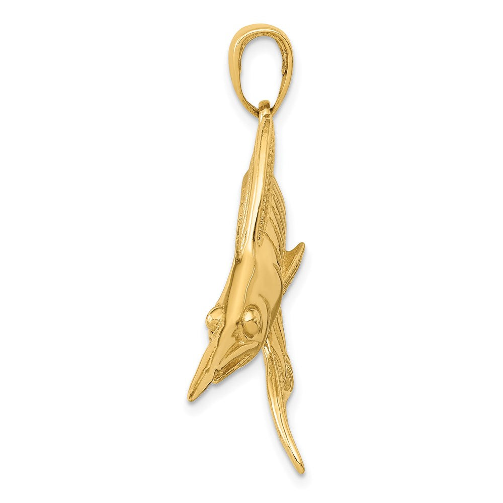 14k Yellow Gold 46 mm Marlin Pendant (7.65 grams)