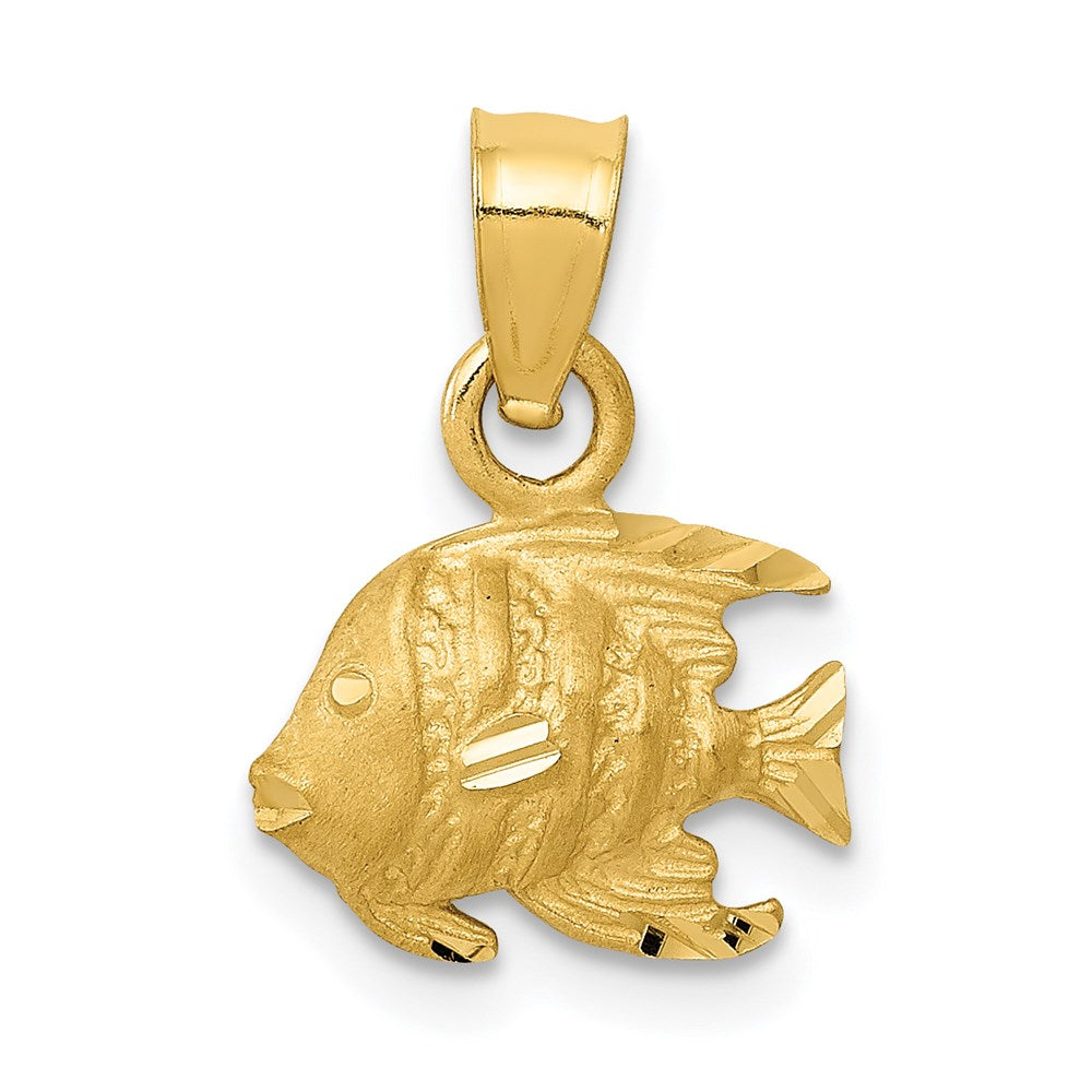 14k Yellow Gold 10 mm Fish Pendant (0.64 grams)