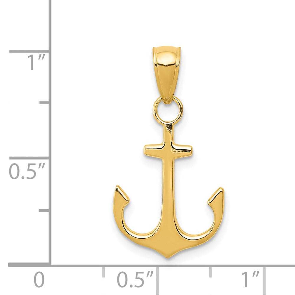 14k Yellow Gold 14 mm Anchor Pendant (0.81 grams)