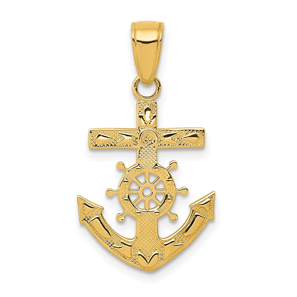 14k Yellow Gold 15 mm Mariner's Cross Pendant (0.99 grams)