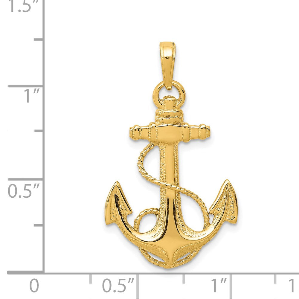 14k Yellow Gold 20 mm Anchor w/Rope Pendant (2.11 grams)