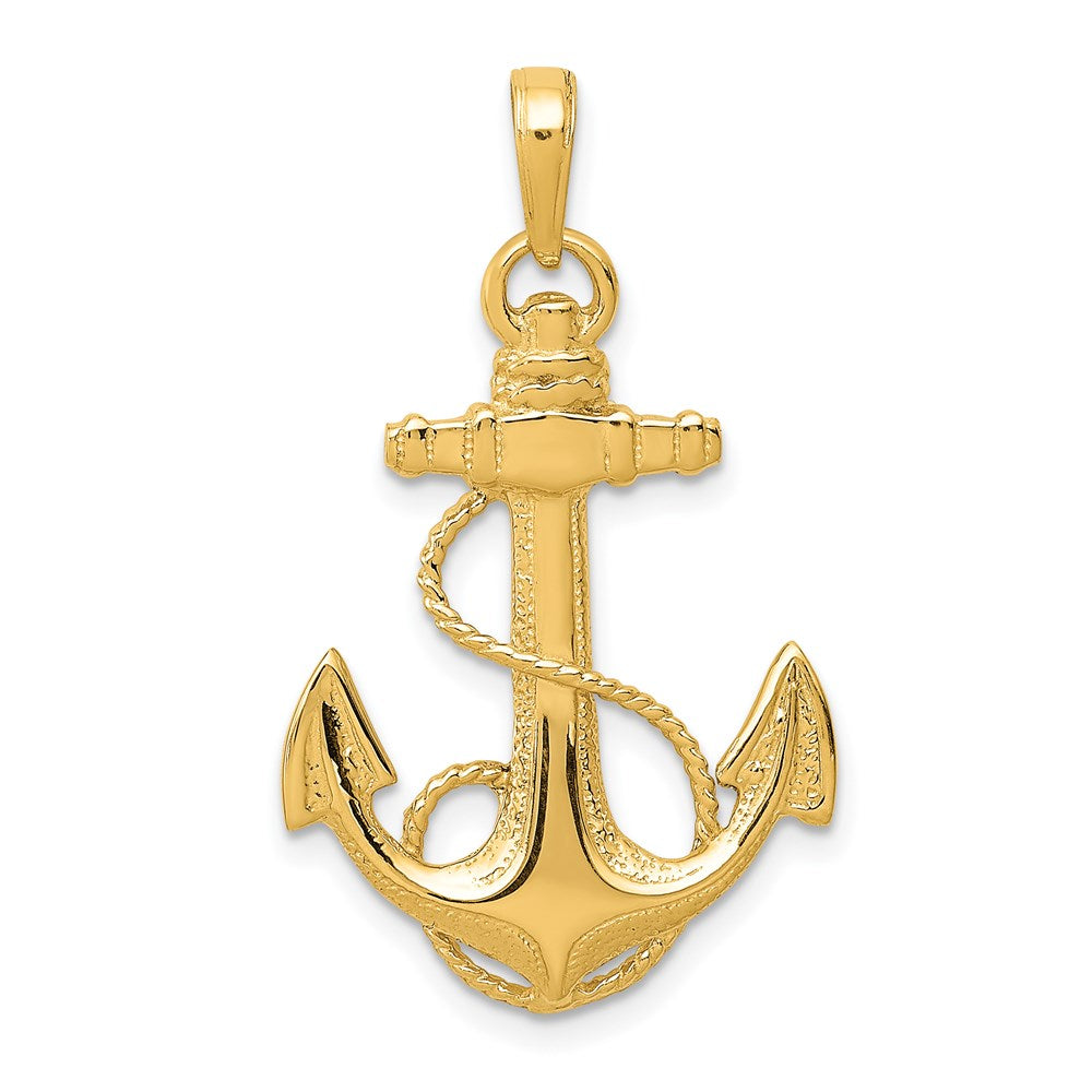 14k Yellow Gold 20 mm Anchor w/Rope Pendant (2.11 grams)