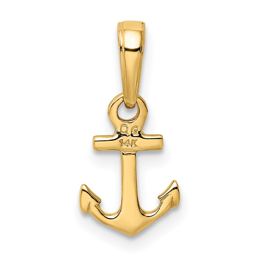 14k Yellow Gold 9 mm Mini Anchor Pendant (0.59 grams)