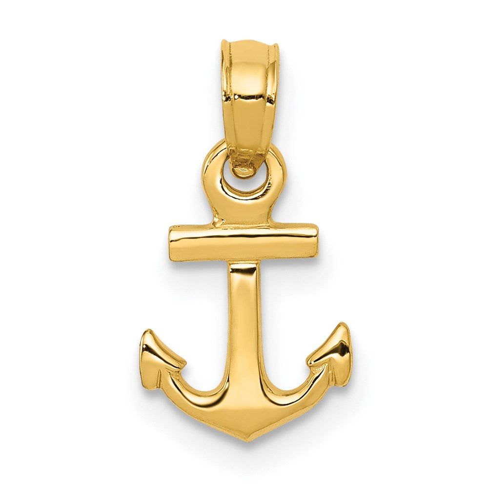 14k Yellow Gold 9 mm Mini Anchor Pendant (0.59 grams)