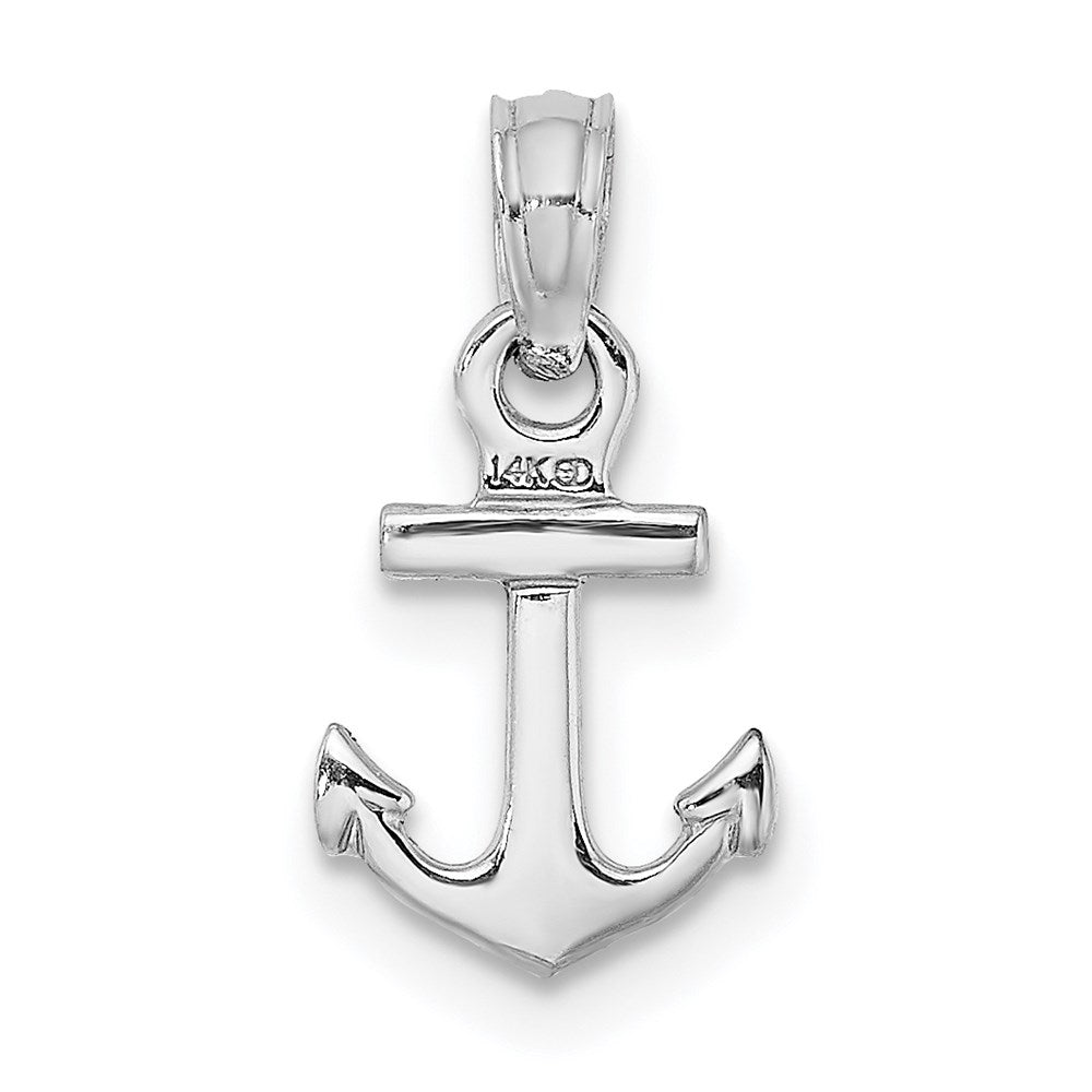 14k White Gold 8.05 mm Mini Anchor Pendant (0.57 grams)