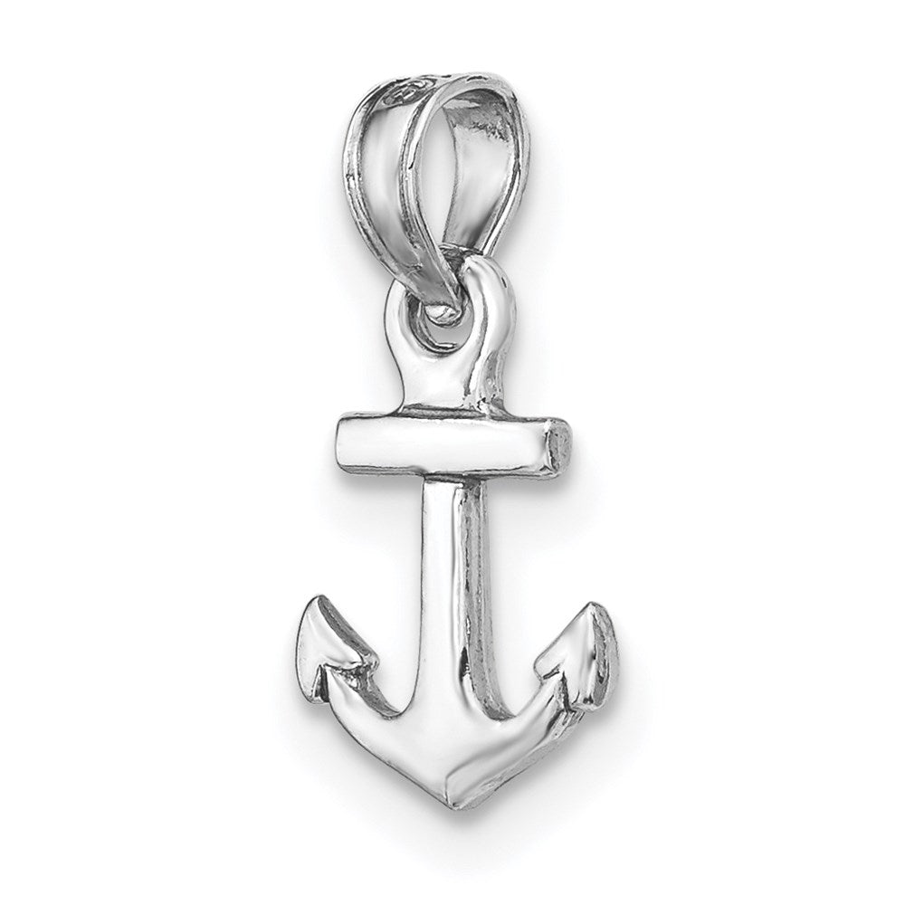 14k White Gold 8.05 mm Mini Anchor Pendant (0.57 grams)