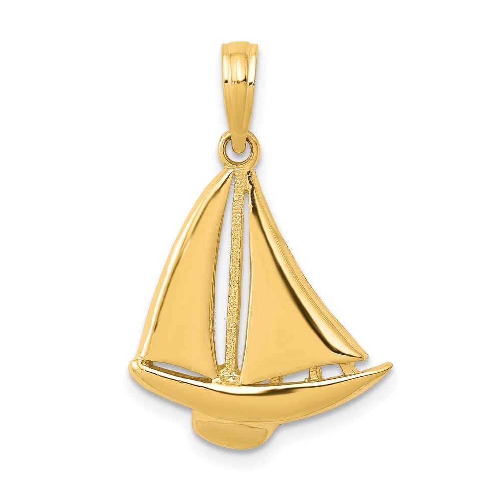 14k Yellow Gold 16 mm Sailboat Pendant (1.61 grams)