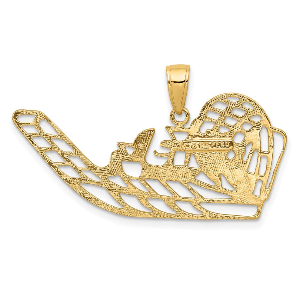 14k Yellow Gold 36 mm Air Boat Pendant (2.06 grams)