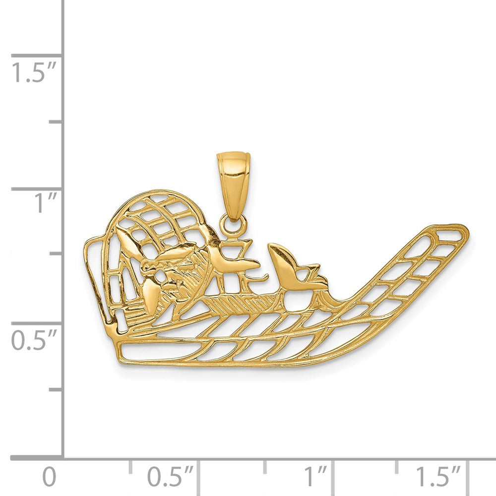 14k Yellow Gold 36 mm Air Boat Pendant (2.06 grams)