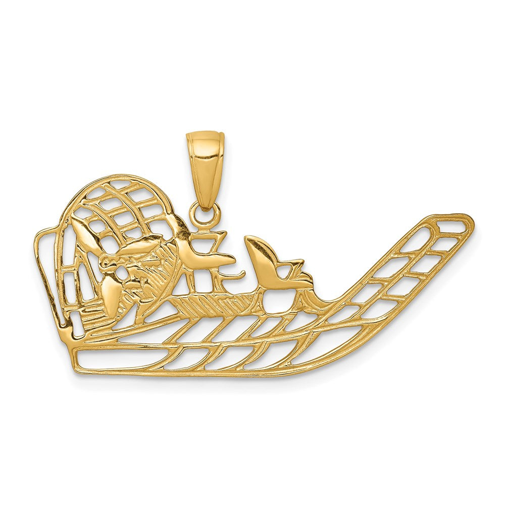 14k Yellow Gold 36 mm Air Boat Pendant (2.06 grams)