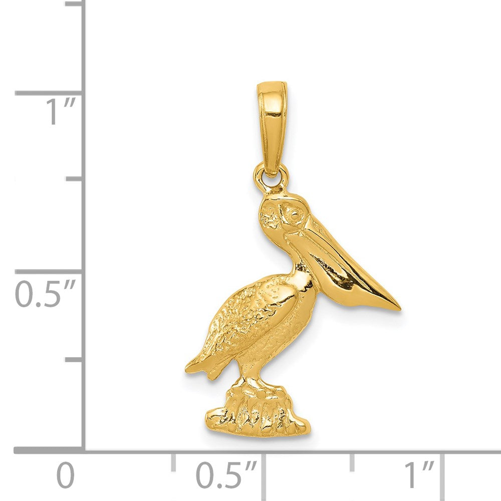 14k Yellow Gold 15 mm Pelican Pendant (1.27 grams)