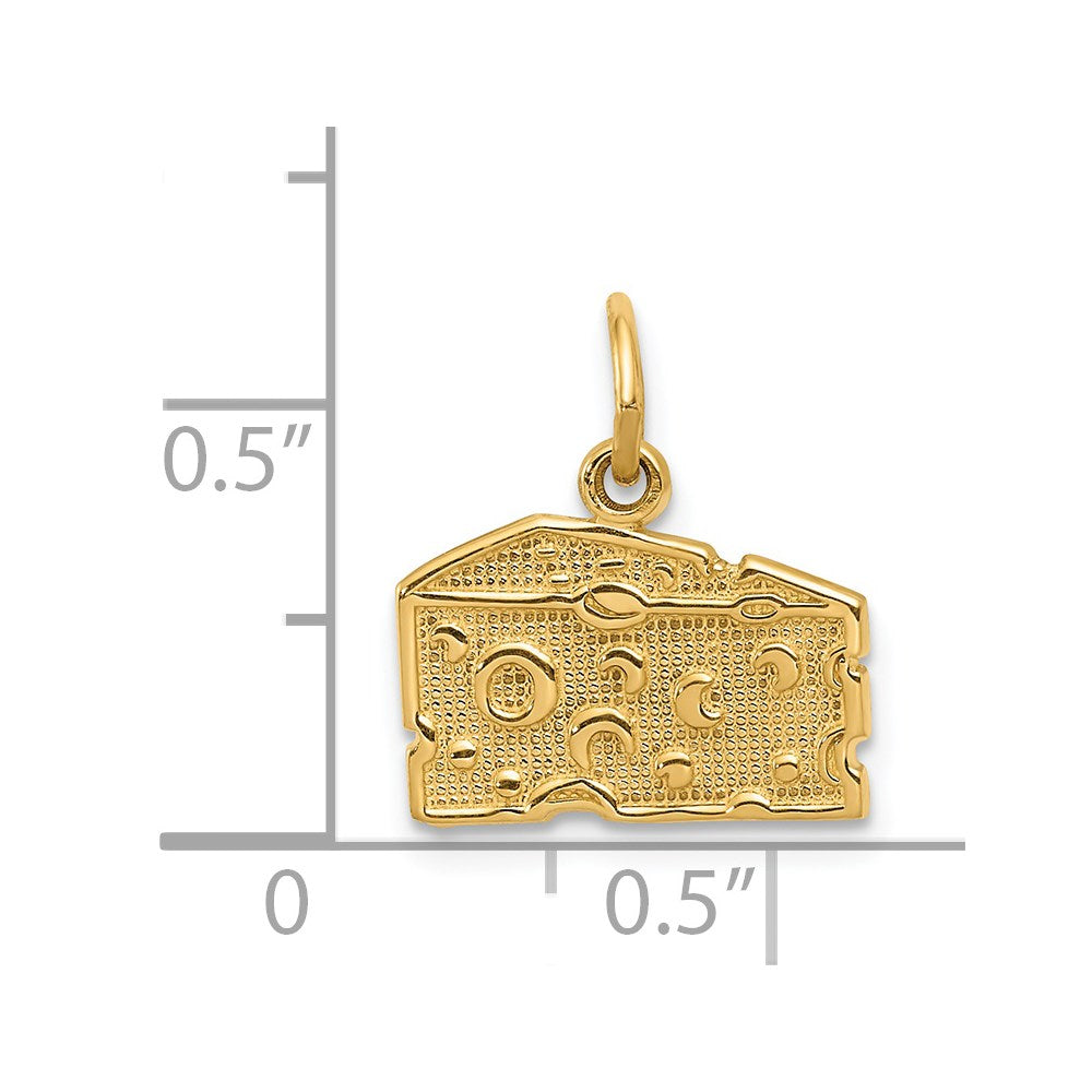 14k Yellow Gold 14 mm Swiss Cheese Charm (0.82 grams)