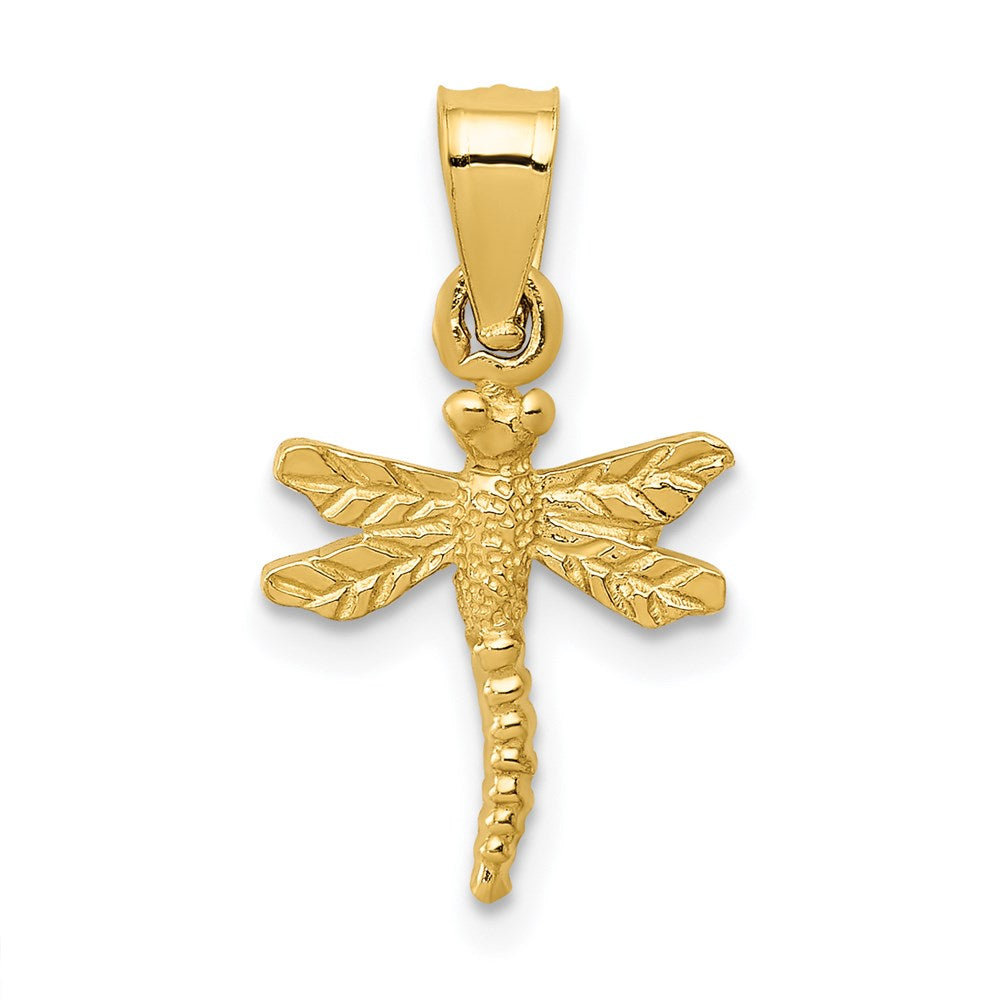 14k Yellow Gold 10 mm Dragonfly Pendant (0.46 grams)