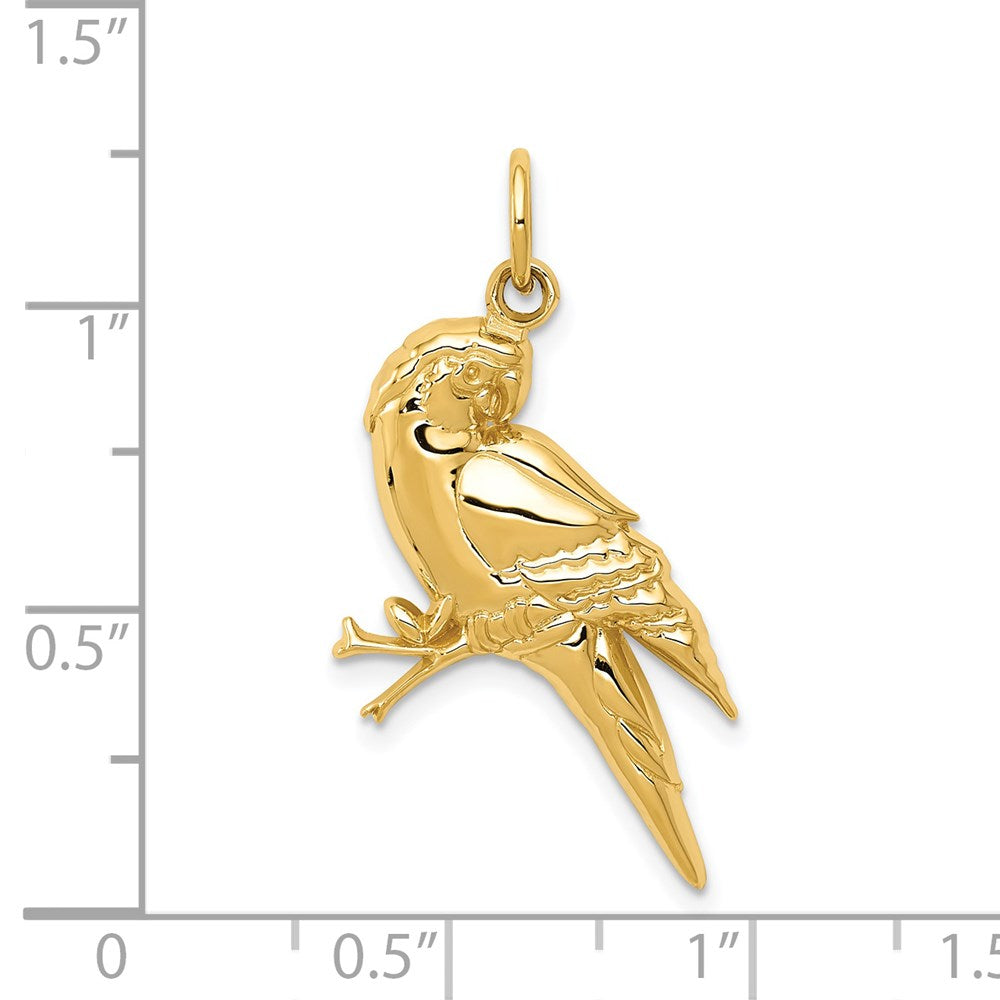 14k Yellow Gold 17 mm Parrot Charm (1.61 grams)