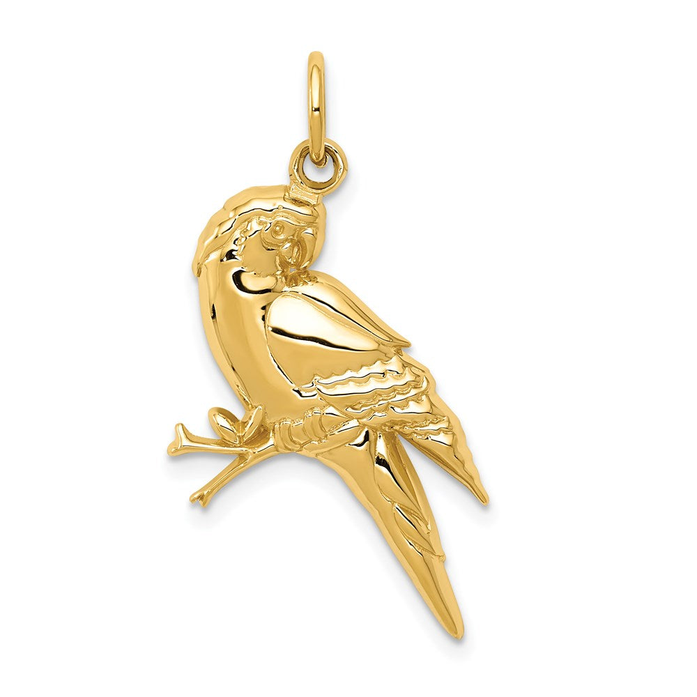 14k Yellow Gold 17 mm Parrot Charm (1.61 grams)