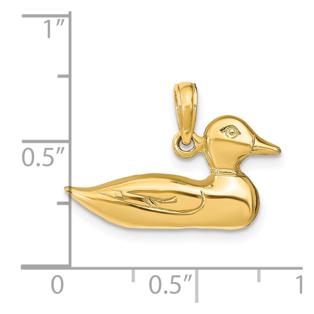 14k Yellow Gold 22 mm Mallard Charm (2.07 grams)