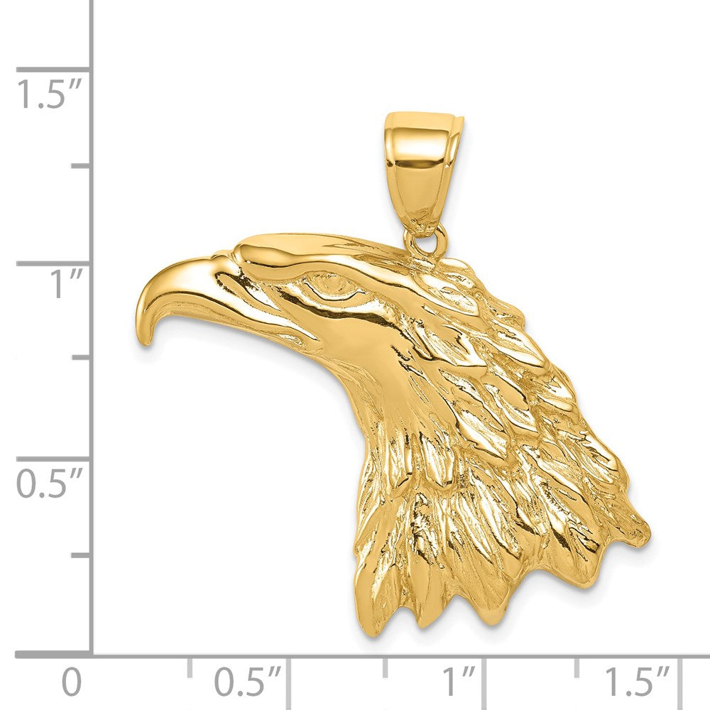 14k Yellow Gold 33 mm Eagle Head Pendant (7.75 grams)