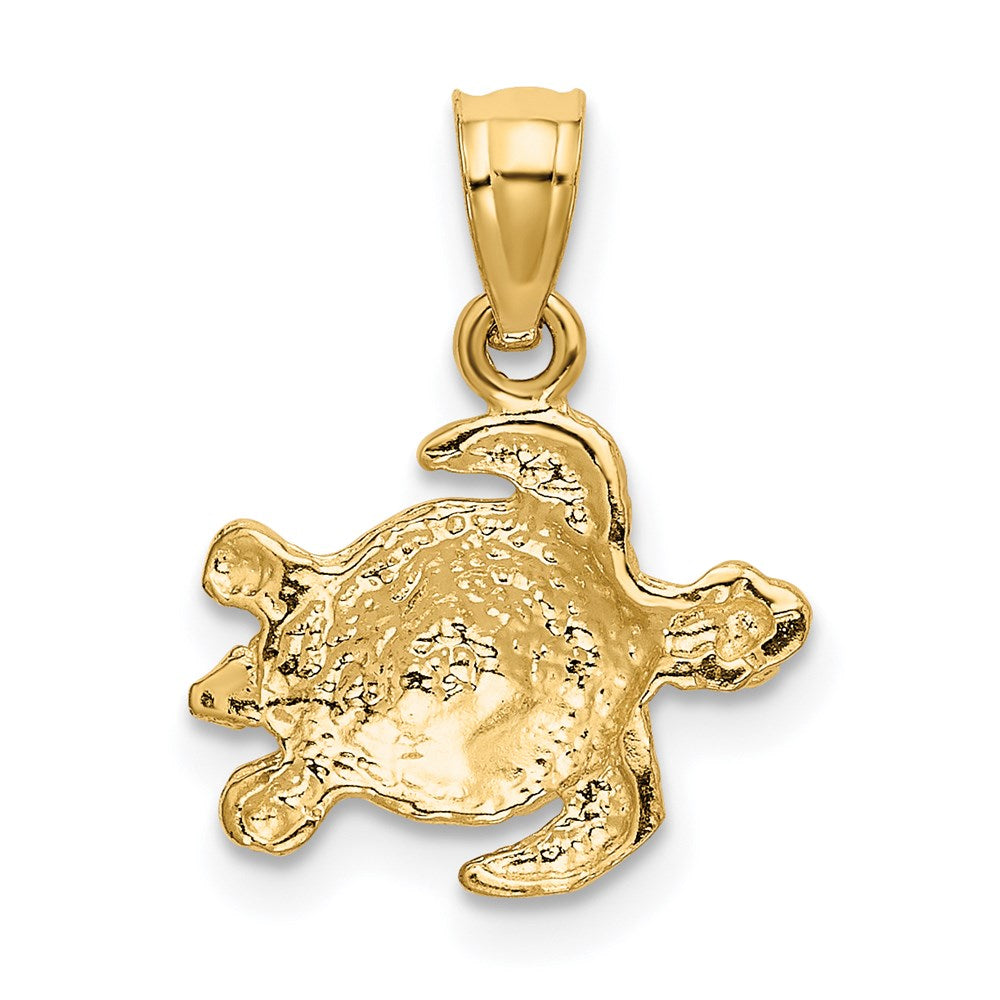 14k Yellow Gold 13 mm Turtle Pendant (0.92 grams)