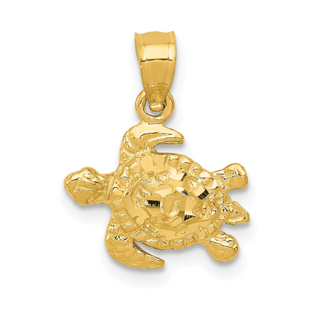 14k Yellow Gold 13 mm Turtle Pendant (0.92 grams)