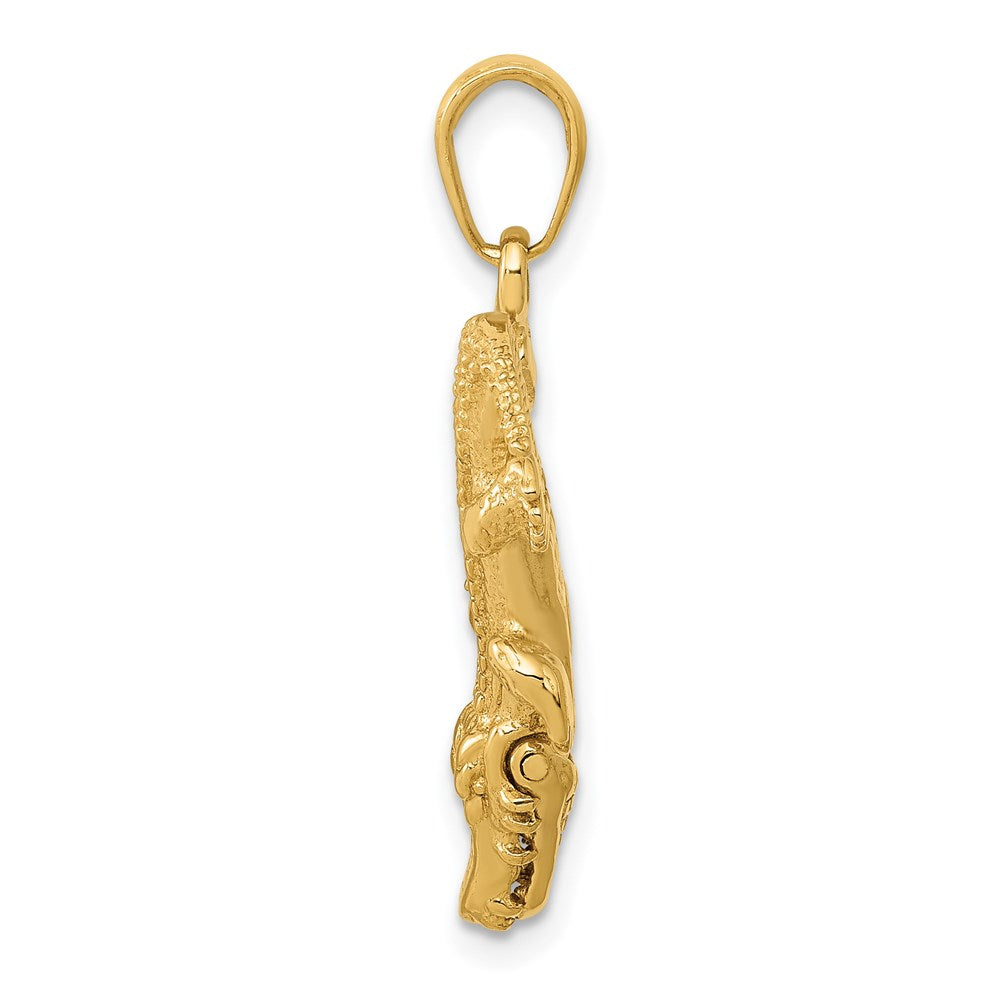 14k Yellow Gold 23 mm Moveable Alligator Pendant (3.42 grams)