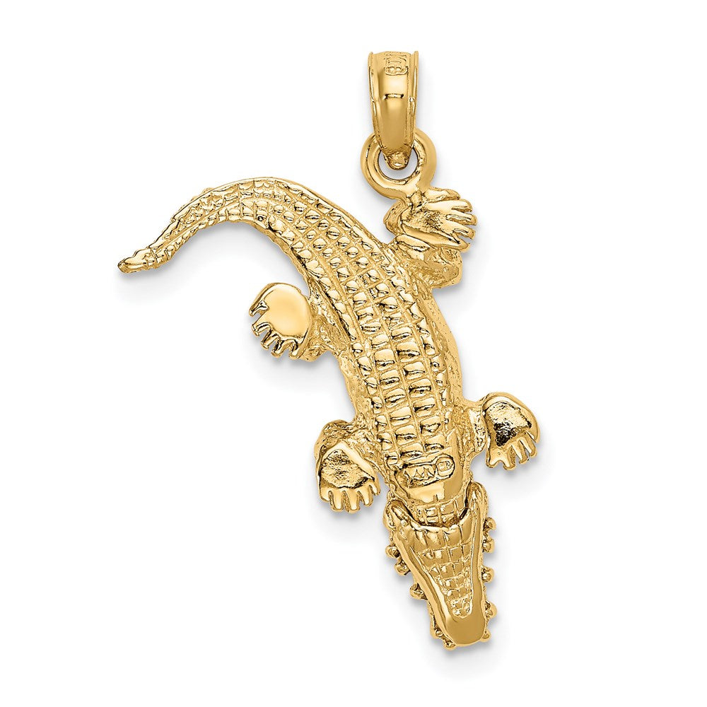 14k Yellow Gold 23 mm Moveable Alligator Pendant (3.42 grams)