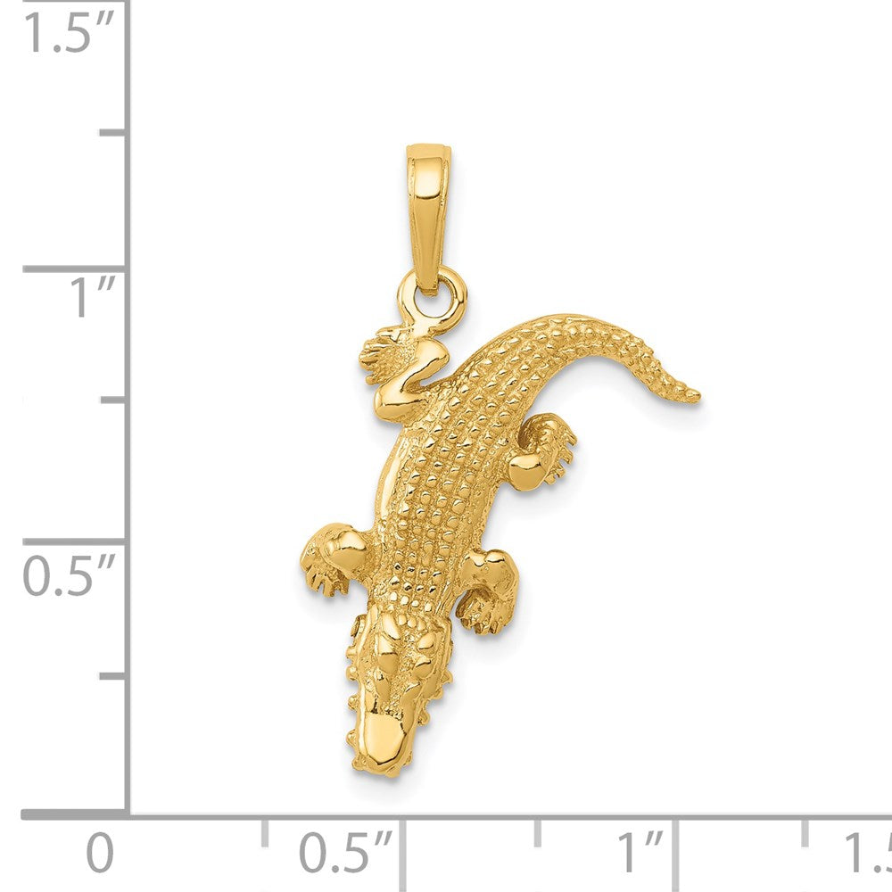 14k Yellow Gold 23 mm Moveable Alligator Pendant (3.42 grams)