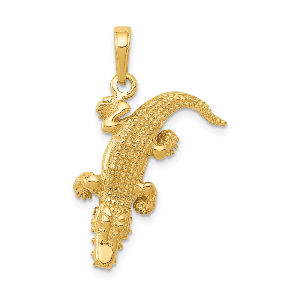 14k Yellow Gold 23 mm Moveable Alligator Pendant (3.42 grams)